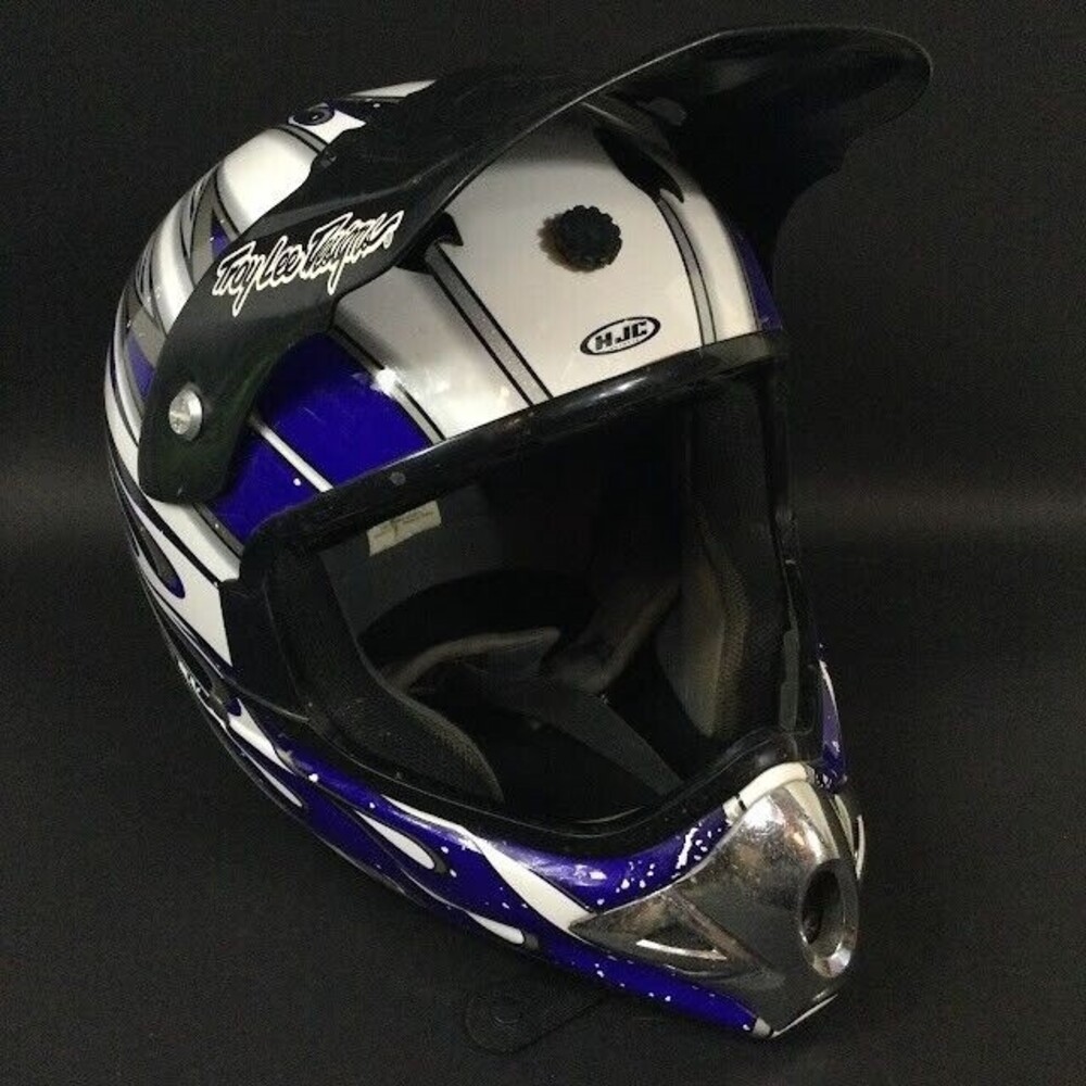 HJC Born Helmet - Men's Size Large - Open-Face - White/Blue/Silver/Black - CS-X4